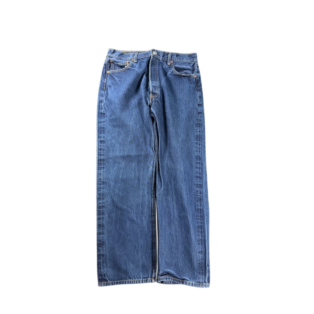 Levis 501 Original Fit Mens Blue Denim Jeans Double X Straight Leg W36 L32